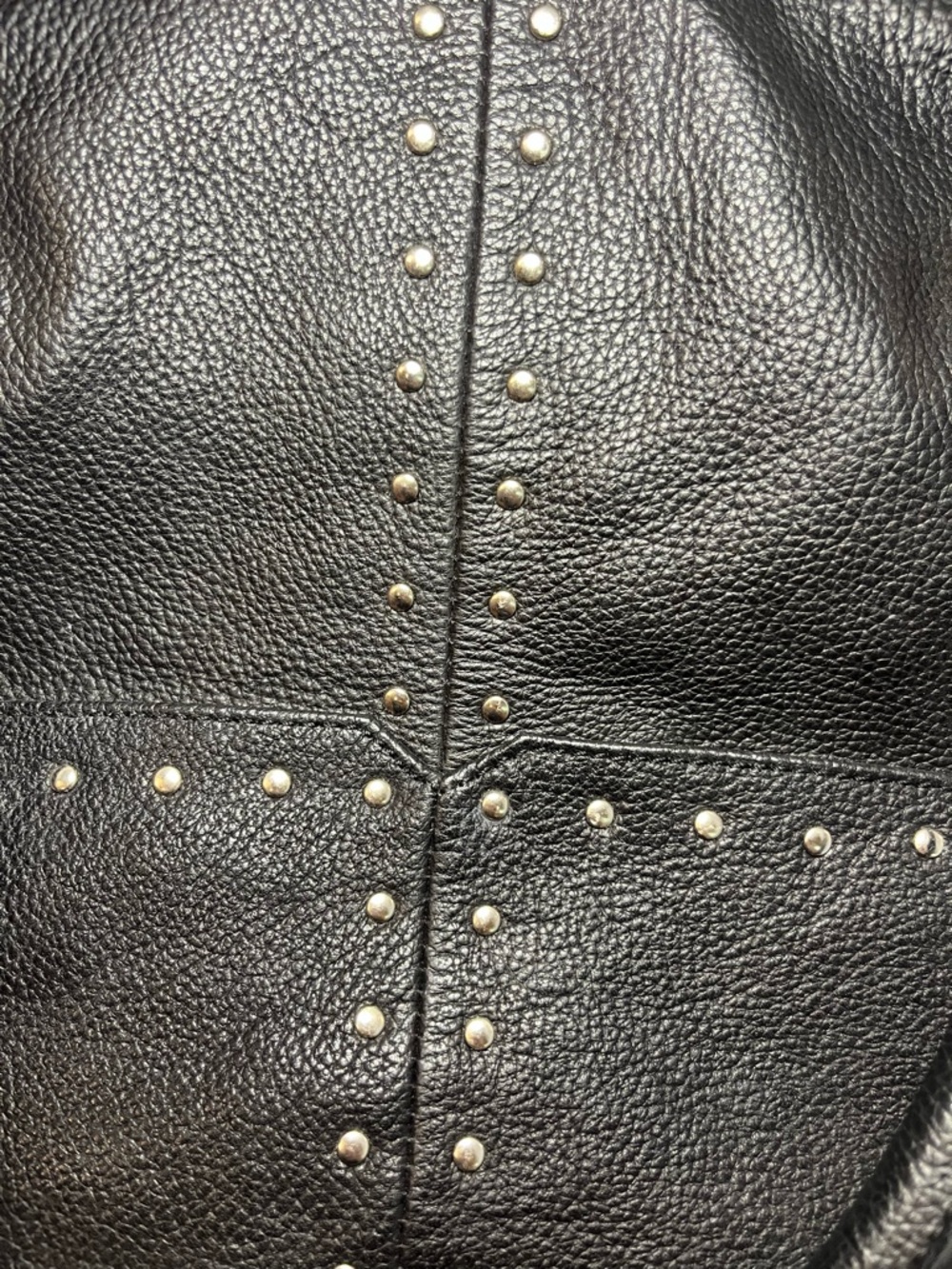 Tignanello Black Leather Studded Shoulder Tote - Picture 6 of 8